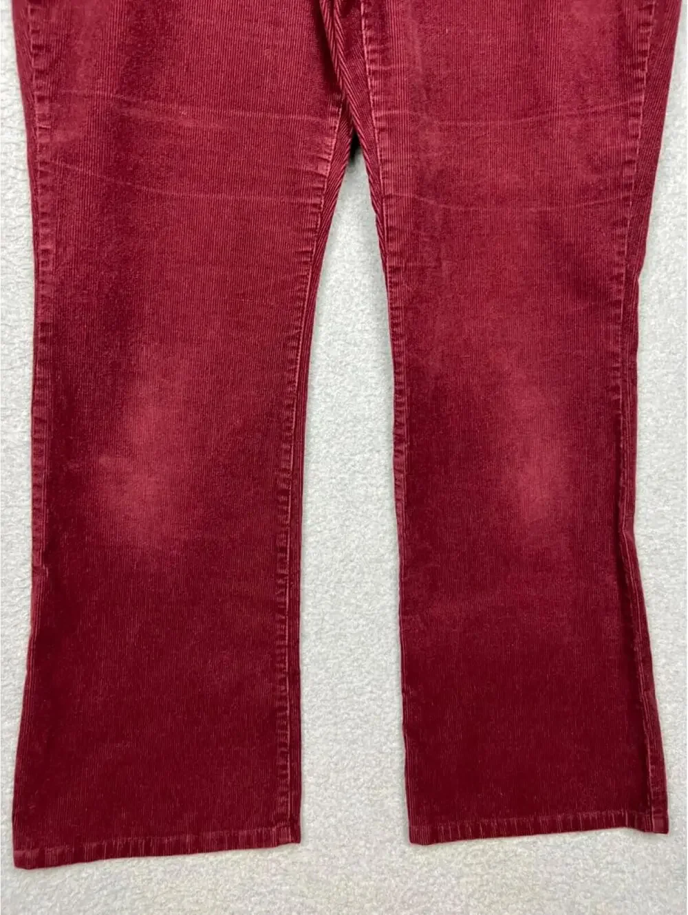 Lands End Modern Fit Womens 12 Corduroy Pants Straight Leg Burgundy Casual